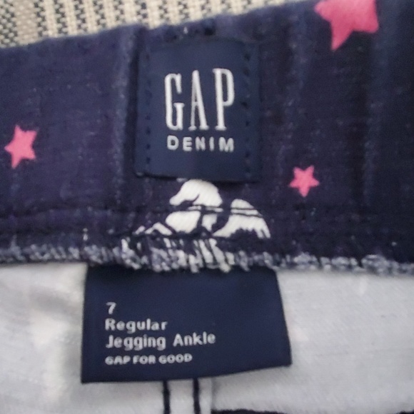 Gap kids size 7 navy&pink unicorn jeggings - Picture 2 of 2